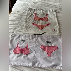 Super cute lingerie packing bags from Victoria’s Secret